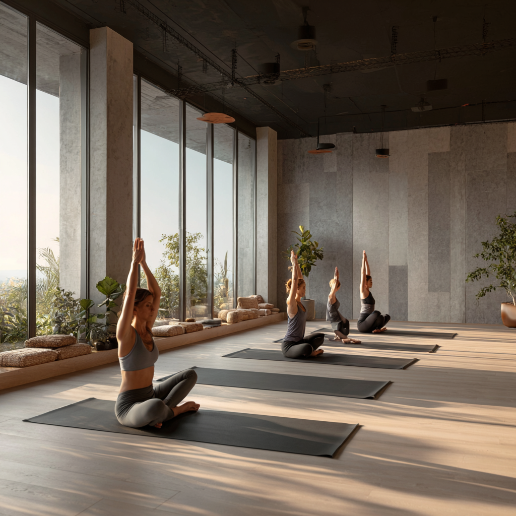 Pokojné joga štúdio s prirodným svetlom